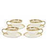KARE komplet 4 filiżanek BELL             biało-złoty