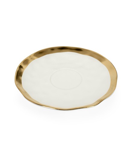 KARE komplet 4 filiżanek BELL             biało-złoty