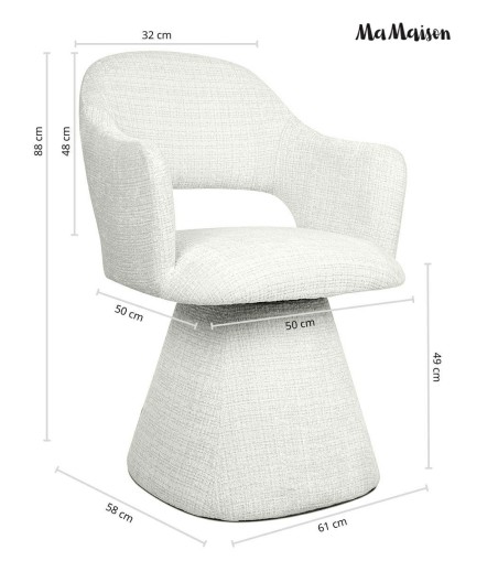 MaMaison krzesło obrotowe VERONA białe