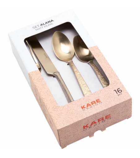 KARE zestaw sztućców ALANA MATT PEARL 16  szt.