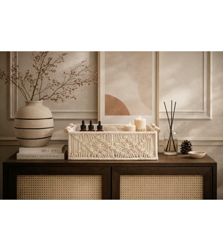 Koszyk dekoracyjny SHP BOHO beżowy