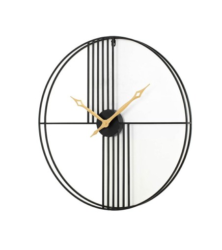 KARE zegar STRINGS 60 czarno-złoty