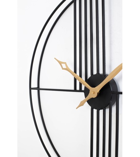 KARE zegar STRINGS 60 czarno-złoty