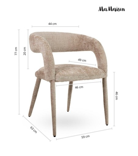 MaMaison krzesło IRIS beżowe