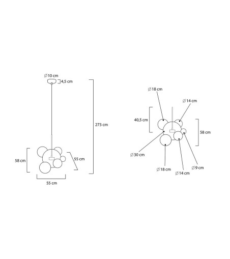 MOOSEE lampa wisząca CAPRI 6 złota