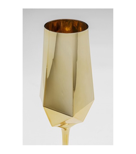 KARE komplet 4 kieliszków do szampana     DIAMOND 365 ml złoty