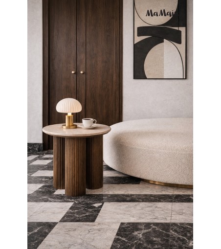 MaMaison stolik RAGNO 50 marmur / drewno