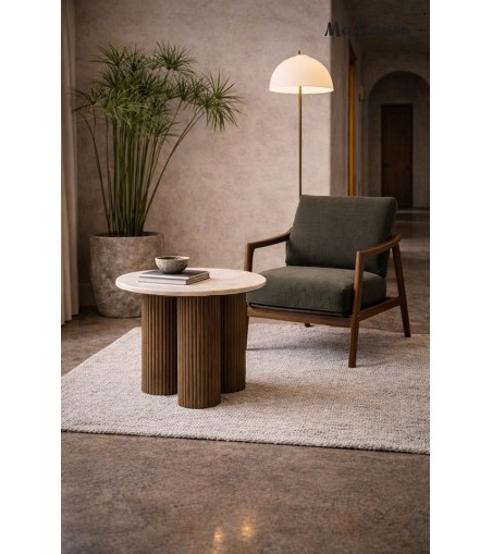 MaMaison stolik RAGNO 50 marmur / drewno