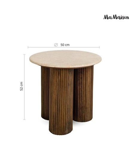 MaMaison stolik RAGNO 50 marmur / drewno