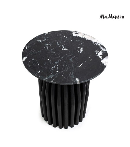 MaMaison stolik LEVANTE 50 czarny marmur  / drewno