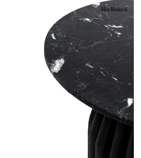 MaMaison stolik LEVANTE 50 czarny marmur  / drewno
