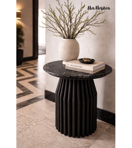 MaMaison stolik LEVANTE 50 czarny marmur  / drewno
