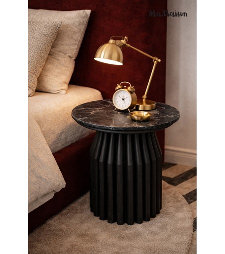 MaMaison stolik LEVANTE 50 czarny marmur  / drewno