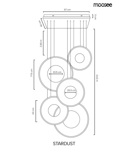 MOOSEE lampa wisząca STARDUST złota