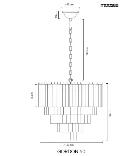 MOOSEE lampa wisząca GORDON 60 złota