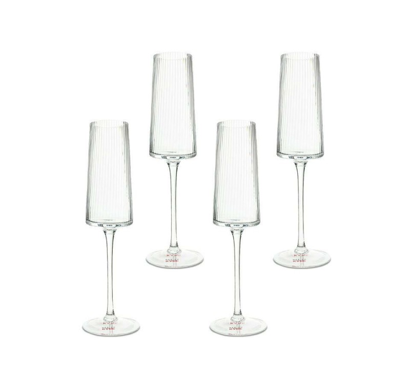 KARE komplet 4 kieliszków do szampana     RIFFLE 215 ml