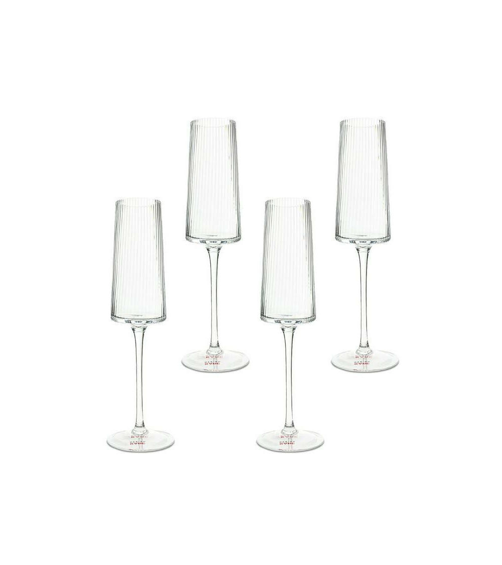 KARE komplet 4 kieliszków do szampana     RIFFLE 215 ml