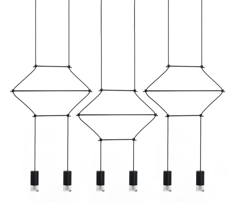 MOOSEE lampa wisząca FLUSSO LINE 6        czarna