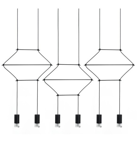 MOOSEE lampa wisząca FLUSSO LINE 6        czarna