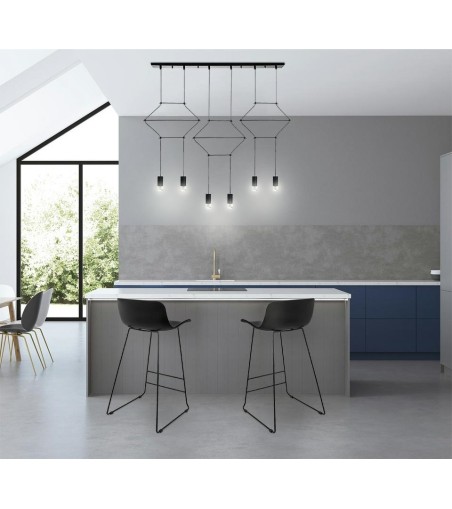 MOOSEE lampa wisząca FLUSSO LINE 6        czarna