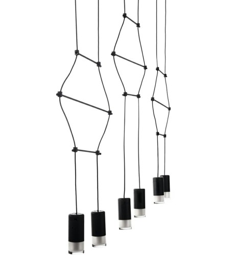 MOOSEE lampa wisząca FLUSSO LINE 6        czarna