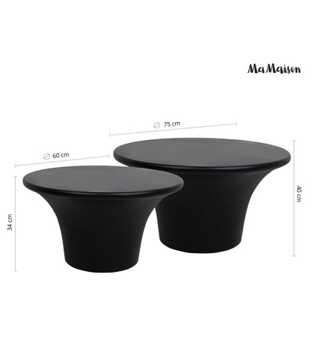 MaMaison zestaw stolików kawowych PODIUM  60 / 75 czarny