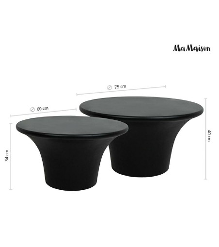 MaMaison zestaw stolików kawowych PODIUM  60 / 75 czarny