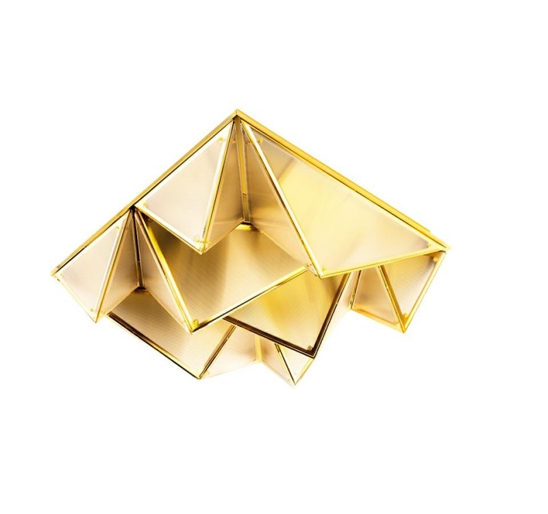 MOOSEE lampa sufitowa / plafon PYRAMIDS   złota