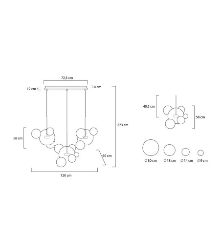 MOOSEE lampa wisząca CAPRI LINE 3 złota