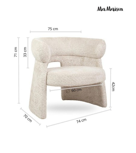 MaMaison fotel MADAME beżowy