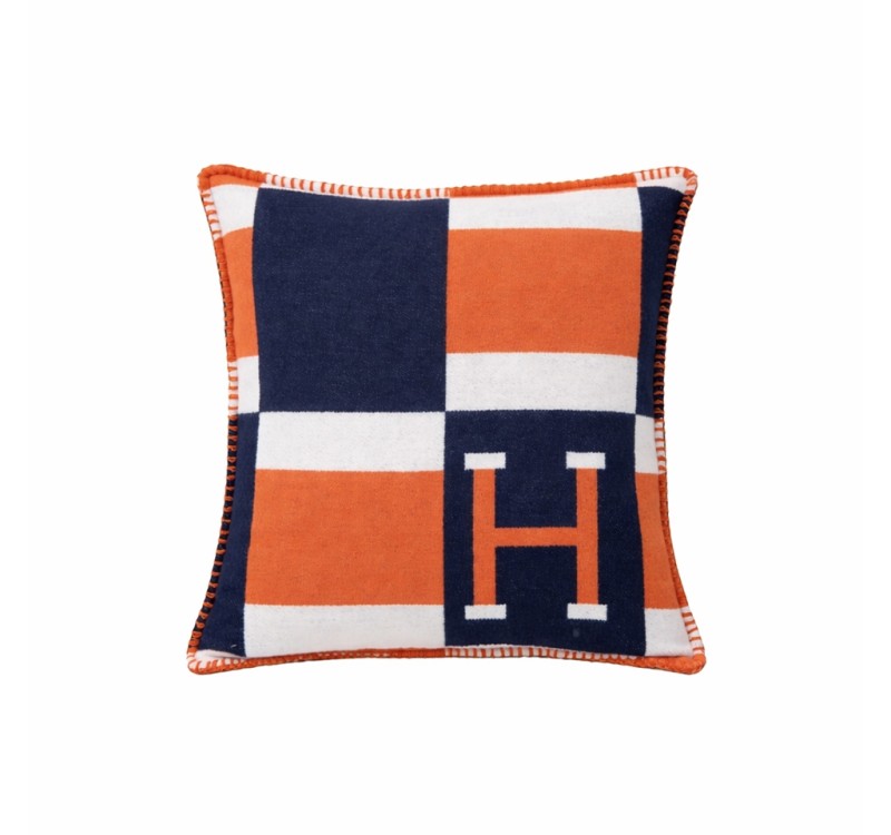 Poduszka dekoracyjna SHP PARIS HOME       granatowa / pomarańczowa