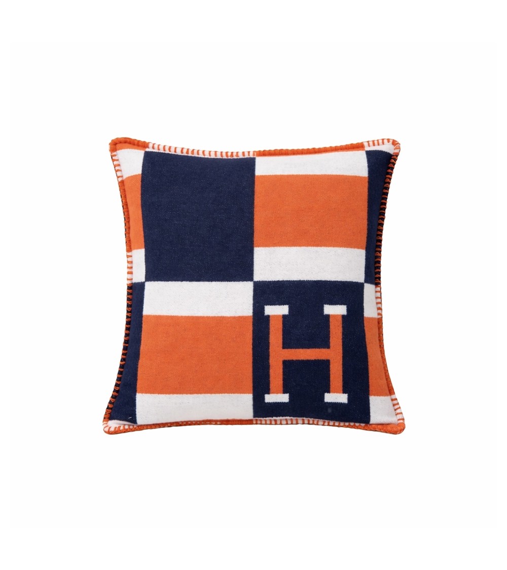 Poduszka dekoracyjna SHP PARIS HOME       granatowa / pomarańczowa