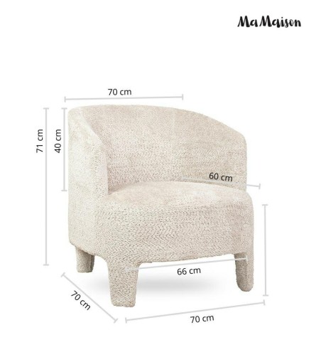 MaMaison fotel OSCAR beżowy
