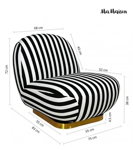 MaMaison fotel obrotowy AZURE biały /     czarny