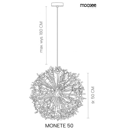 MOOSEE lampa wisząca MONETE 50 złota