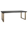 RICHMOND stół jadalniany BLACKBONE BRASS - 180, fornir dębowy, mosiądz, metal