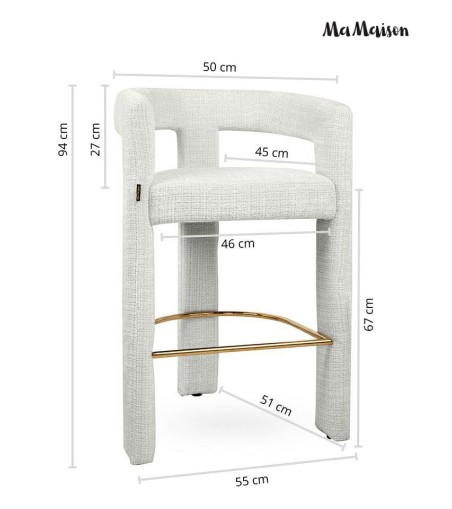 MaMaison krzesło barowe LOGAN białe
