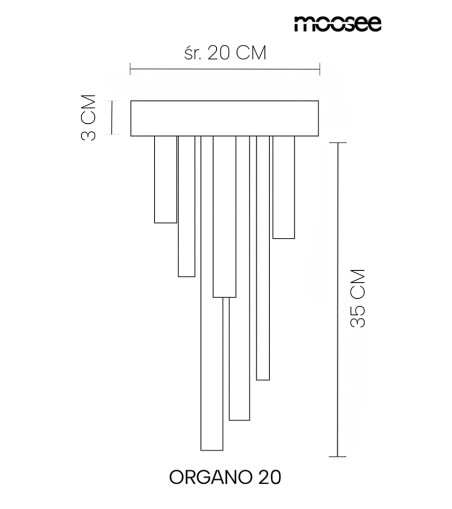 MOOSEE lampa sufitowa / plafon ORGANO 20  złota