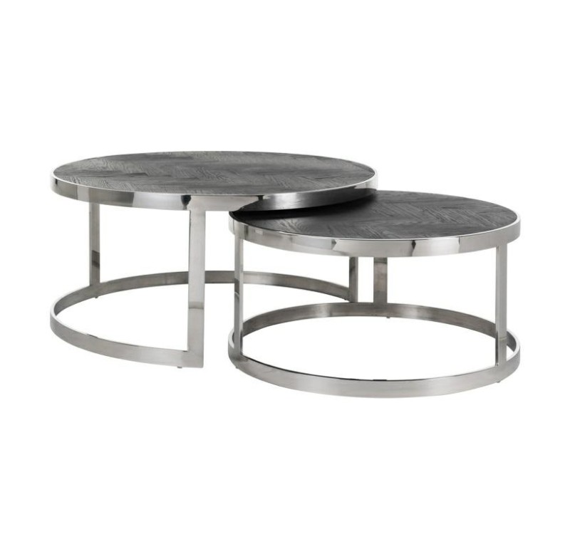 RICHMOND stolik kawowy BLACKBONE SILVER - zestaw