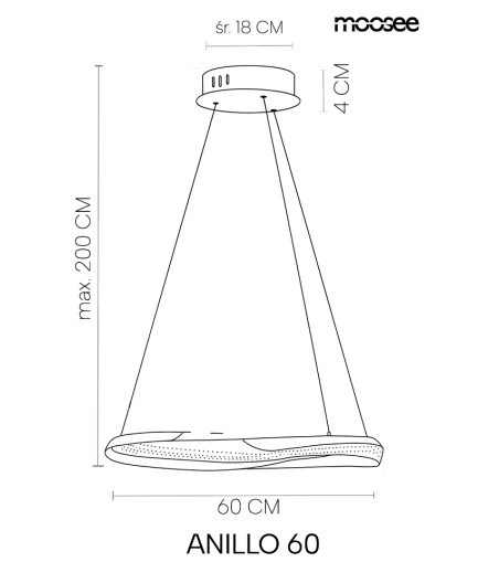 MOOSEE lampa wisząca ANILLO 60 złota