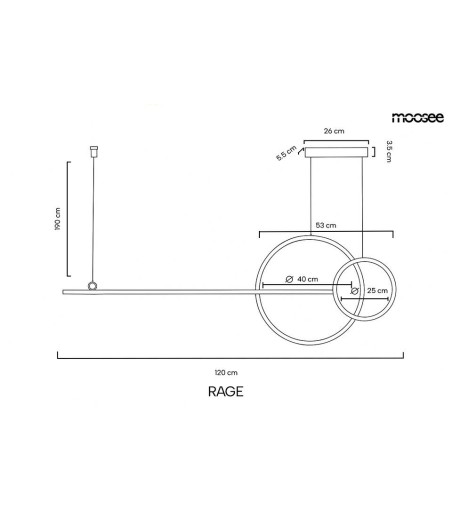 MOOSEE lampa wisząca RAGE złota