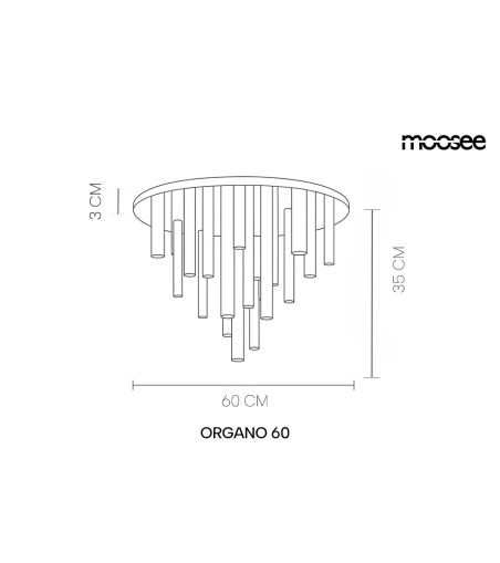 MOOSEE lampa sufitowa / plafon ORGANO 60  złota