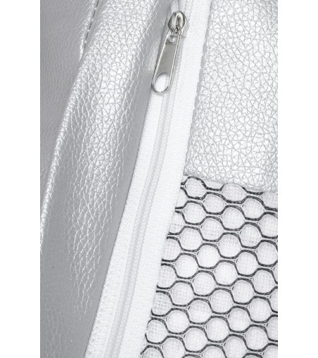 Fotel BUBBLE STAND poduszka srebrna - podstawa chrom, korpus akryl, poduszka ekoskóra