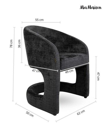 MaMaison krzesło SHELLY czarne