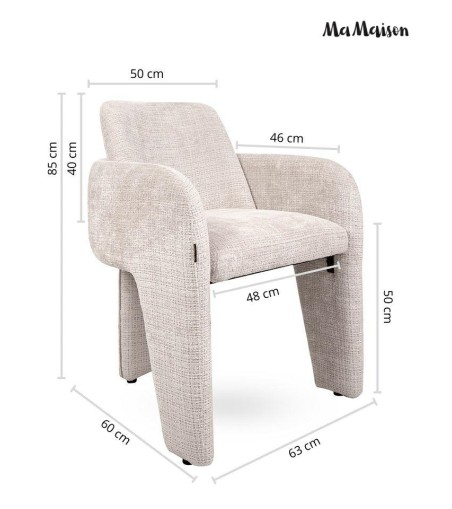 MaMaison krzesło LAUREN beżowe