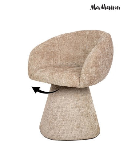 MaMaison krzesło obrotowe PEDRA beżowe