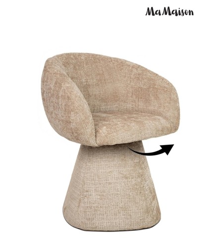 MaMaison krzesło obrotowe PEDRA beżowe