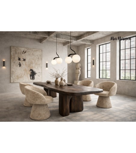 MaMaison krzesło obrotowe PEDRA beżowe