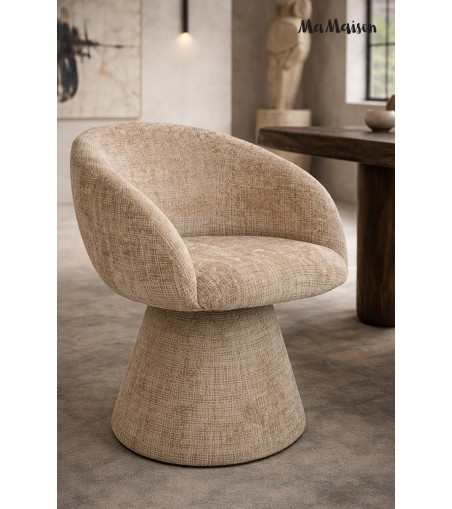 MaMaison krzesło obrotowe PEDRA beżowe