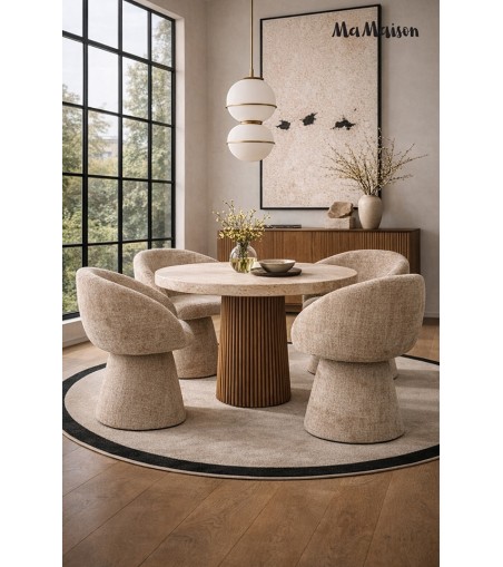 MaMaison krzesło obrotowe PEDRA beżowe